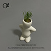 草头娃娃创意小盆栽陶瓷迷你小人，头上长草浇水种植的植物桌面摆件