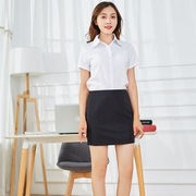 半袖黑色韩范衬衫工装白色，浅蓝色修身女职业工作服粉红色短袖大码
