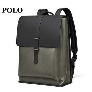 polo双肩包男韩版商务时尚，潮流旅行男士复古背包大容量14寸电脑包