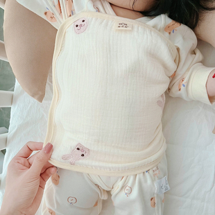 糖加奶夏季宝宝纱布护肚围兜婴儿腹围纯棉泡泡纱裹护肚子神器儿童