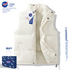 NASA联名白色马甲男士冬季无袖背心坎肩情侣同款羽绒棉加厚外套潮