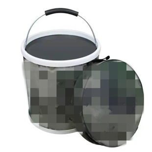 户外迷彩折叠水桶便携式软底桶应急野外废液收集桶垂钓水盆