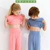 儿童夏季睡衣套装短袖高腰护肚裤宝宝空调服家居服男童女童睡衣