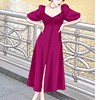 crepe超长自制女装超长裙法式玫，红色170高个子(高个子)女生连衣裙