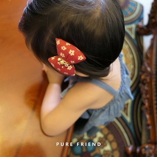 PureFriend胖蝴蝶结花朵亲子儿童妈妈宝宝母女可爱鸭嘴夹头饰