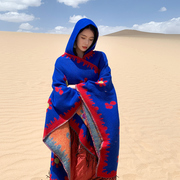连帽斗篷女士披风时尚穿搭拍照新疆沙漠西藏草原旅游保暖披肩1016