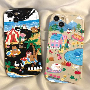 欢乐海滩适用opporeno4se手机壳iPhone苹果14promax华为nova8个性vivos12/x80/y77小米11荣耀70红米note10pro