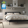 IKEA宜家斯拉图双人床现代轻奢布艺软包床高颜值小户型卧室床