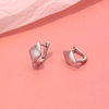 纯银复古磨砂拉丝菱形耳环小众设计感高级耳钉气质冷淡风时尚耳饰
