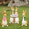 迎宾卡通动物兔子庭院花园，装饰户外学校，布置造景创意落地雕塑摆件