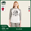 Roots美式经典女士23年春秋款CABIN系列棒球服中长袖T恤38031028