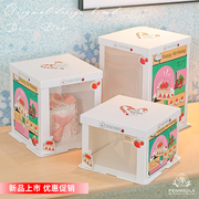 网红半透明蛋糕盒生日手提包装盒子，6六8八10十寸双层加高方形