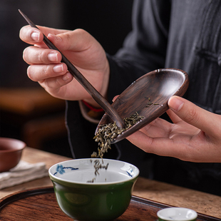 黑檀木茶则赏茶荷功夫茶具实木茶道六君子配件茶勺茶夹分茶醒茶器