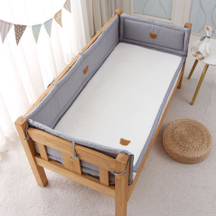 婴儿床床围软包防撞纯棉加高床，围挡布分，片式透气宝宝拼接大床床围