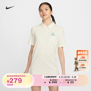 Nike耐克女子连衣裙夏季POLOS学院风纯棉小雏菊HJ3949