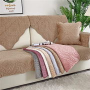 短毛绒沙发垫坐垫纯色，绒布绣花羽毛，沙发垫款支持代付