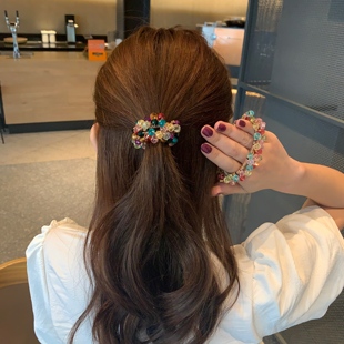 韩国网红水晶头绳女气质优雅发圈手链发绳两用饰品简约弹力皮筋