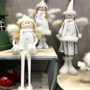 圣诞节天使娃娃装饰酒店家庭装扮圣诞公仔摆件布置道具三件套