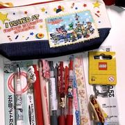 日系ins笔袋帆布简约大容量高颜值小众笔袋不撞款卡通文具铅笔盒