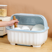 碗碟收纳架沥水收纳盒半翻盖装盘碗筷收纳箱厨房小型家用碗柜碗架