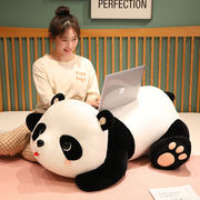 正版大熊猫玩偶靠枕公仔毛绒玩具睡觉抱枕趴姿熊猫送女生女友礼物