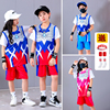 中童篮球服假两件短袖运动套装男童夏季小男孩小童女孩演出服定制