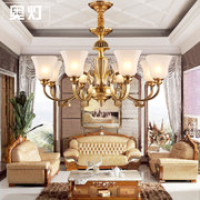 美式全铜吊灯客厅餐厅卧室轻奢欧式铜质灯具现代简约北欧大气灯饰