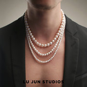 ljs百搭天然淡水珍珠锁骨项链男女，短长款精致纯银简单素链高级感