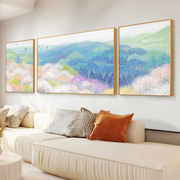 墙蛙现代简约客厅装饰画，日式沙发背景墙，壁画卧室床头三联风景挂画