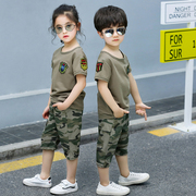 儿童迷彩服套装军装军训服 夏季短袖T恤男女童小孩特种兵衣服