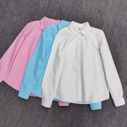 水洗棉长袖衬衫 白色基础打底衫女款 挺括有质感 Z050402 GC01