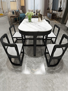 全实木餐桌椅小户型餐厅，长方形现代简约大理石，家用轻奢省空间