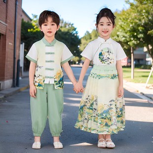 汉服女童套装夏季2024儿童装唐装演出服马面，裙新中式国风女孩