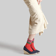  夏季民族风波浪短袜 夏天超薄透牢固玻璃丝 日本女士丝袜子