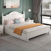 松木床现代简约1.8米欧式双人床出租房用1.5米儿童床可收纳单人床