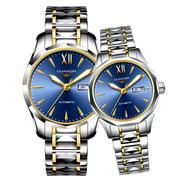 钨钢商务男防水女士，手表自动情侣手表，一对机械表瑞士双日历