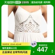 香港直邮潮奢asos女士，设计背心层叠，蕾丝拼接钩花束腰长款连衣裙