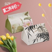 中国风新中式荷花纸巾盒，棉麻客厅家用车用餐巾纸盒抽纸盒抽纸套