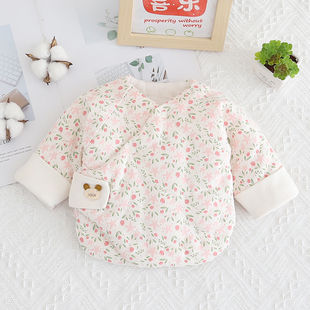 新生婴儿衣服0-3个月半背衣初生宝宝手工棉花棉衣秋冬厚款和尚服