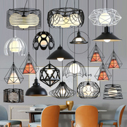 餐厅吊灯三头创意个性北欧单头灯(单头灯)工，业风现代简约过道吧台餐吊灯具