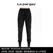 Lapargay纳帕佳2023女装黑白色裤子个性时尚薄款印花休闲裤潮