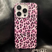 欧美ins风粉色豹纹手机，壳x小众iphone15菲林，11适用12潮酷14苹果13