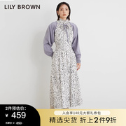 lilybrown秋冬款纯色，系带含羊毛空调针织外套lwnd224107