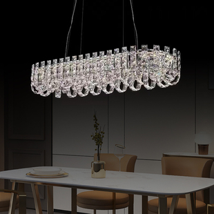 意式米兰轻奢水晶吊灯设计师高档别墅餐厅吧台餐桌长条灯具