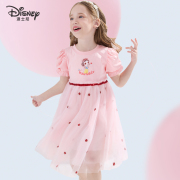 迪士尼女童连衣裙2024夏装裙子儿童网纱裙白雪公主洋气蓬蓬裙