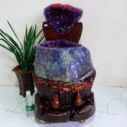 天然紫水晶洞摆件巴西乌拉圭紫晶洞聚宝盆紫色钱袋家具98kg
