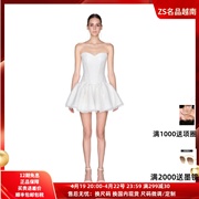 ZS名品越南设计师 Jubin 2024纯白抽绳优雅蕾丝抹胸连衣裙