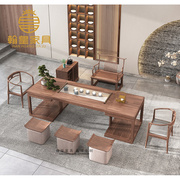 新中式禅意茶桌椅组合功夫，泡茶台茶几茶室，茶楼小户型实木家具定制