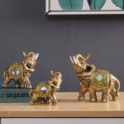 B泰国树脂工艺品大象家居用品三只象创意s装饰品大象摆件