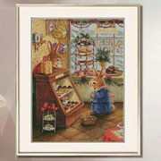 兔子彼得兔7 十字绣套件精准印花可爱卡通动物卧室挂画温馨